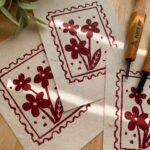 Flower Postal Stamp Relief Print