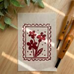 Flower Postal Stamp Relief Print