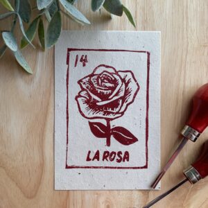 Rose Loteria Card Relief Print