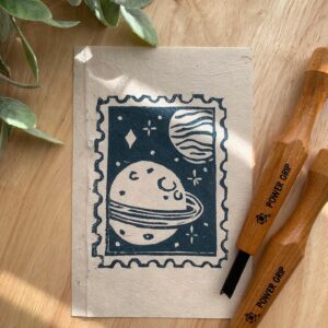 Space Postal Stamp Relief Print